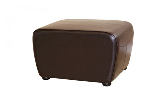 Oriane Dark Brown Leather Ottoman
