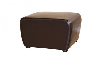 Oriane Dark Brown Leather Ottoman