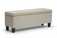 Solippa Beige Modern Storage Ottoman Bench