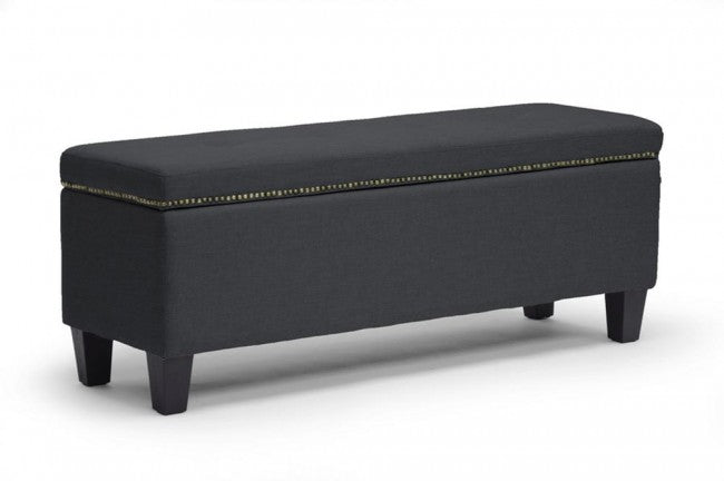 Solippa Gray Modern Storage Ottoman Bench