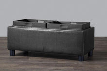 Billiard Black Tray Storage Ottoman