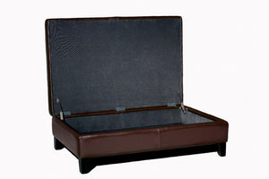 Mireio Dark Brown Leather Storage Ottoman