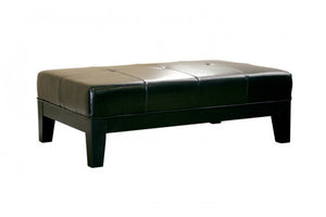 Sandrine Black Leather Cocktail Ottoman