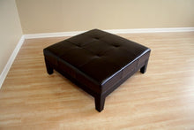 Tullio Dark Brown Leather Cocktail Ottoman