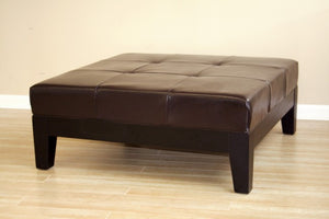 Tullio Dark Brown Leather Cocktail Ottoman