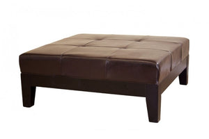 Tullio Dark Brown Leather Cocktail Ottoman