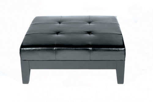 Tullio Black Leather Cocktail Ottoman